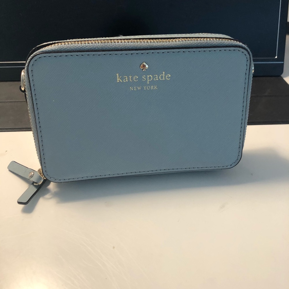 Kate Spade cedar street carine blue leather wallet
